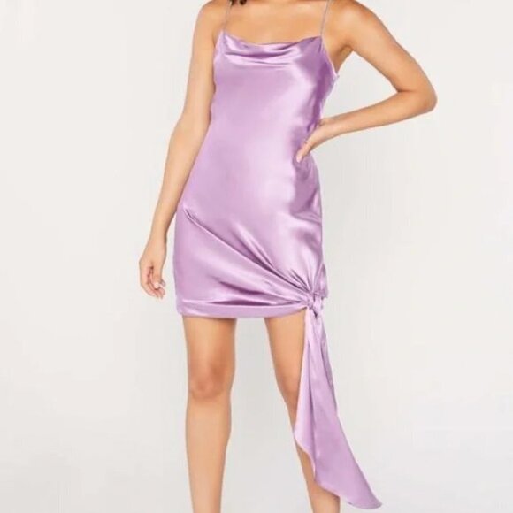 NEW Cinq a Spet Lavender Purple Silk Rhinestone Strap Mini Dress - Picture 4 of 12